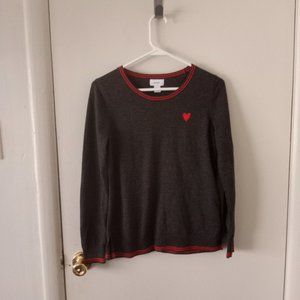 Old Navy Gray Red Heart Sweater